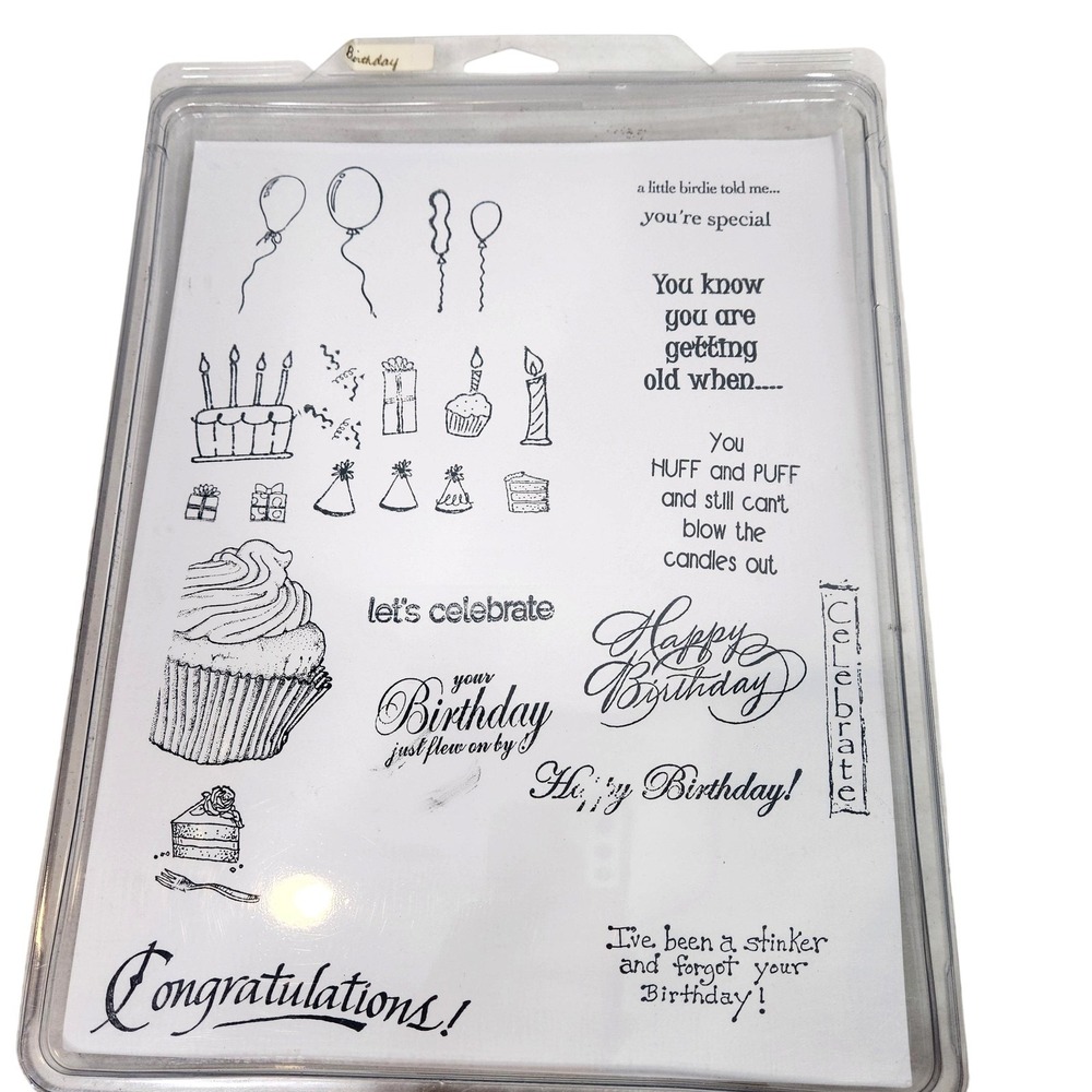 Mixed Brands Clear Photopolymer Happy Birthday Unmounted Stamp Lot Assorted Set